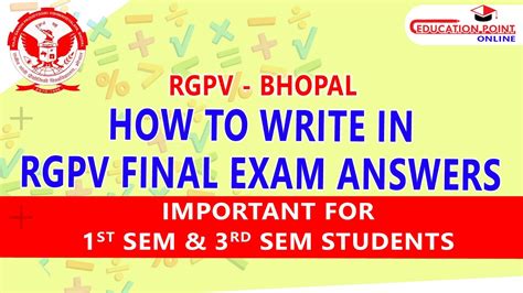 How To Write In Rgpv Final Exam Answer Important For St Rd Sem