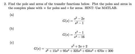 Plotting Poles And Zeros Matlab