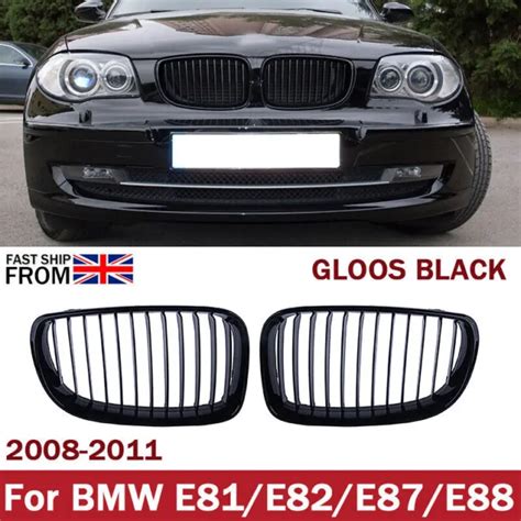 FOR BMW 1 SERIES E81 E82 E87 E88 LCI FRONT KIDNEY GRILLES GLOSS BLACK