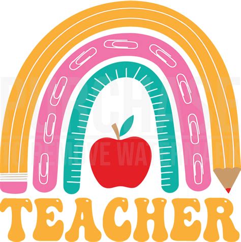 Teacher Rainbow Clipart Digital Download Svg Png  Pdf Cut Files Clip Art Library