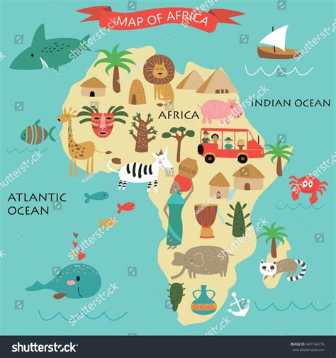 Africa Map With Animals