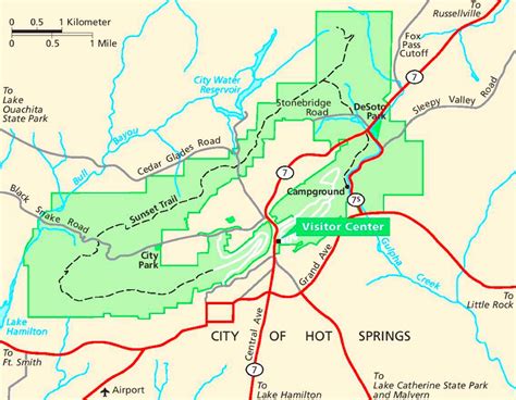 Hot Springs Area Road Map Ontheworldmap