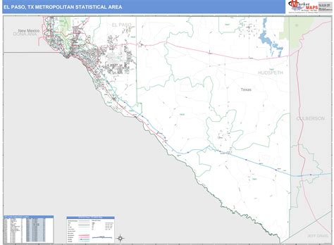 El Paso Tx Metro Area Wall Map Basic Style By Marketmaps Mapsales