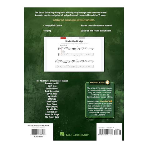 Hal Leonard Deluxe Guitar Play Along Volume 6 Red Hot Chili Peppers Play Along