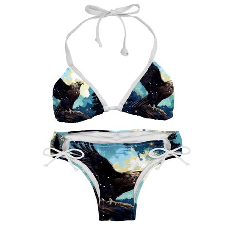 Starry Bird Swimsuit Bikini Set With Detachable Sponge And Adjustable Strap Two Pack For Beach