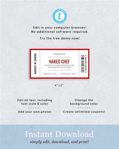 Kinky Coupon Book Naughty Sex Coupons Editable Adult Coupons