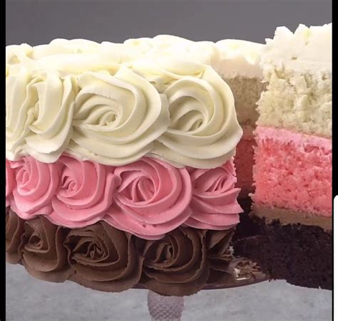 Neopolitan Rose Cake Neapolitan Rose Cake Rosette