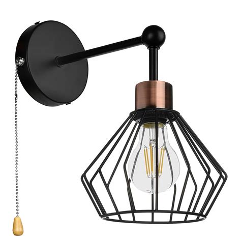 Lampa Ścienna Kinkiet Loft Druciany LED włącznik LX1026 BLACK COOPER