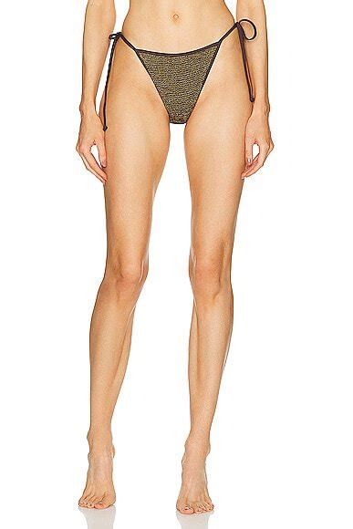 Bond Eye Anisha Bikini Brief In Chocolate Metallic Gold Cocoa Lurex