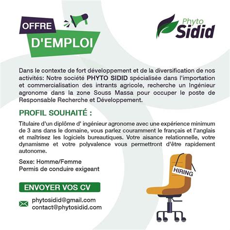 Offre d emploi ingénieur agronome