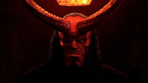 4K, movie poster, dark, face, horns, movie characters, crown, Hellboy ...