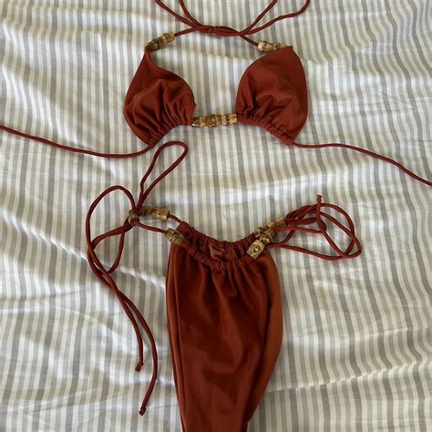 Boho Burnt Orange Bikini Set Boho Bikini Summer Depop