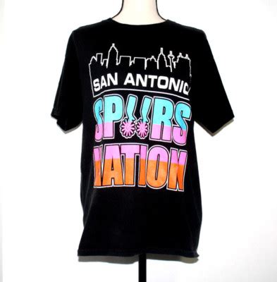 Womens Large Black Pink T Shirt Top San Antonio Spurs Short Sleeve Skyline Ebay