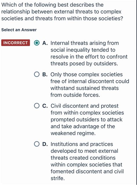 Which of the following best describes the | StudyX