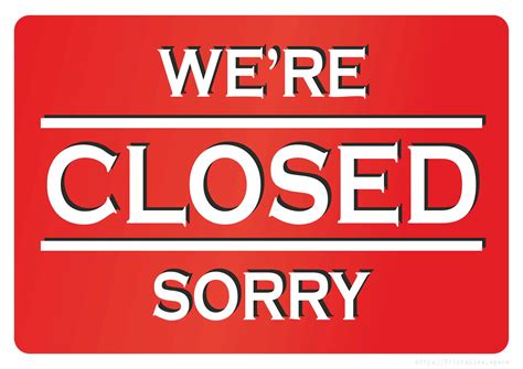 Printable Closed Sign