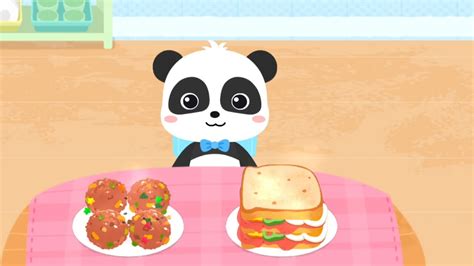 Panda Kiki Memasak Menu Makanan Sehat Sandwich Tomat Dan Bakso Sayuran