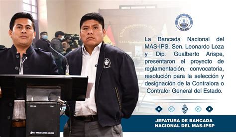 La Bancada Nacional Del Mas Ipsp Present El Proyecto De