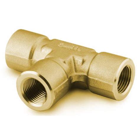 Brass Pipe Fitting Tee 12 In Female Npt Couplings Pipe Fittings