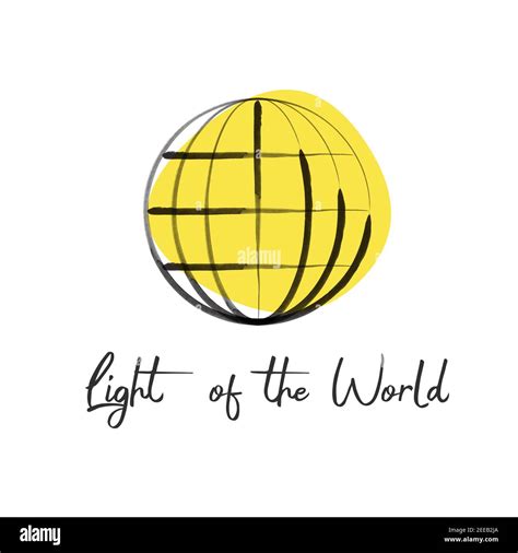 Hand Lettering Light Of The World Made With Yellow Ink Globe Biblical