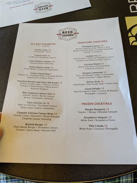 Borgata Buffet Menu