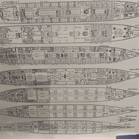 Poster Rms Titanic Deck Plans Blueprints Ship Nautical 4697853099