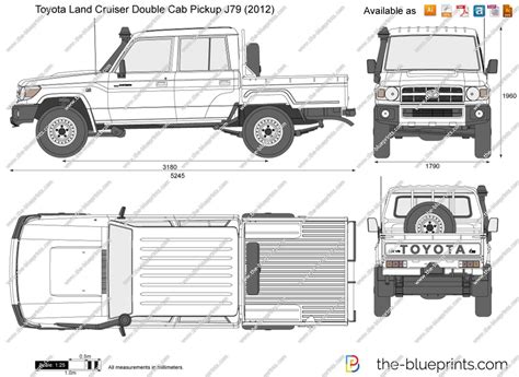 Toyota Land Cruiser Double Cab Pickup J79 vector drawing | Land cruiser, Toyota land cruiser ...