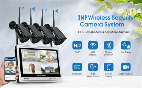 TMEZON Kit Camaras de Vigilancia WiFi Exterior Sistema de cámara de