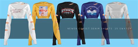 The Cc Kween • Newen092 Newen Sims4 Long Sleeves Crop Top