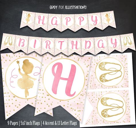 Ballerina Banner Ballerina Birthday Banner Ballerina Party Etsy In 2021 Happy Birthday