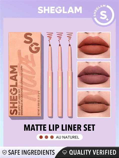 Sheglam So Lippy Lip Liner Set Au Naturel Pcs Set Soft Matte Nude Lip Liner Pencil High