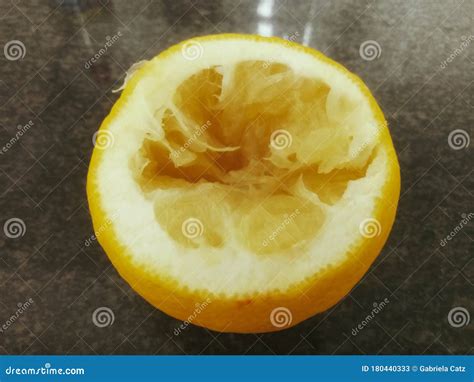 hole  fresh lemon stock image image  peel