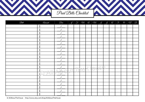 Free Monthly Bill Tracker Template
