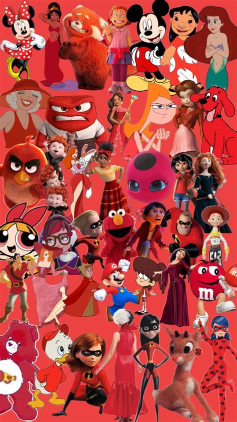 Red Disney Characters In 2025 Disney Character Art Disney Colors