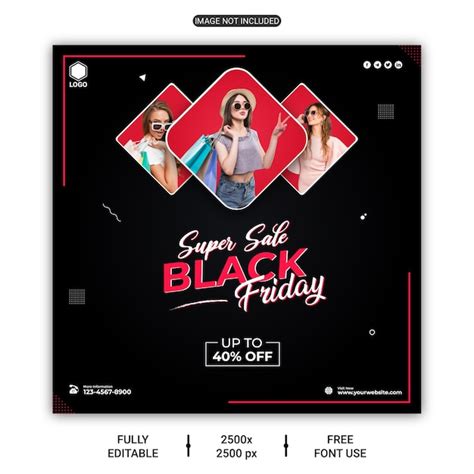 Premium Vector Black Friday Super Sale Instagram Post Social Media