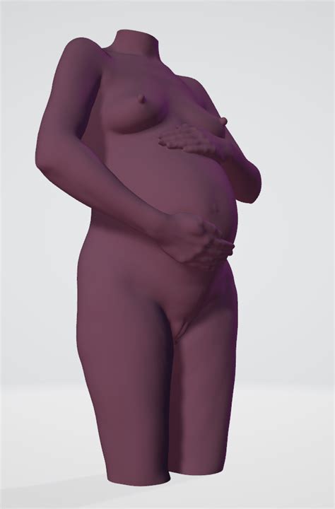 Stl File Scanned Full Naked Woman Pregnant D Printable Design To