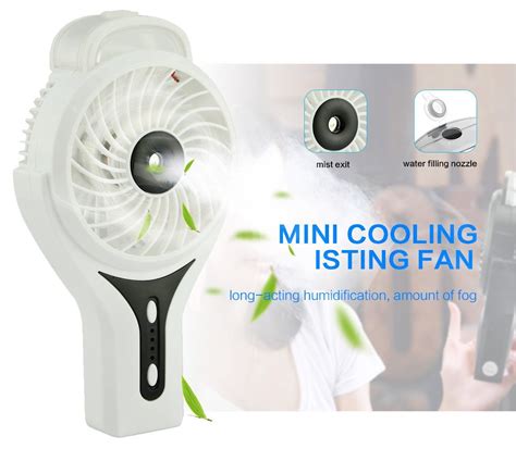 Welltop Mini Handheld Usb Misting Fan With Personal Cooling Mist