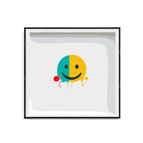 Black And Yellow Smiley Face Art Print With Colored Splash Splatters