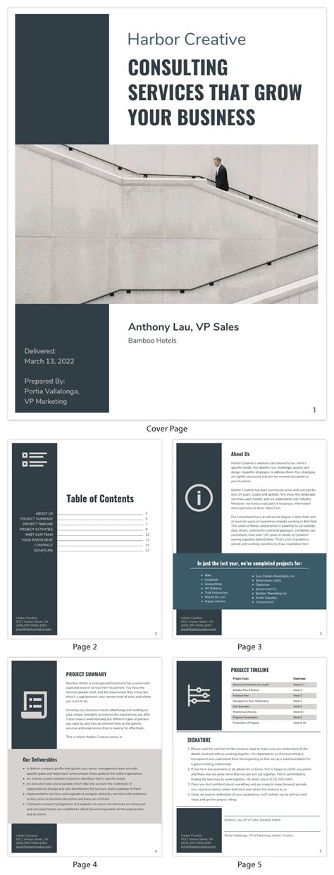 Gray Color Business Consulting Proposal Template Venngage