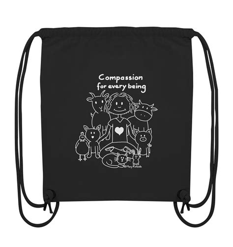 Compassion For Every Being Organic Gym Bag Shiny Vegan