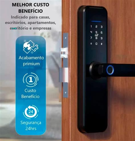 FECHADURA DIGITAL OLHO MAGICO BIOMÉTRICA INTELIGENTE WIFI SENHA AITEK