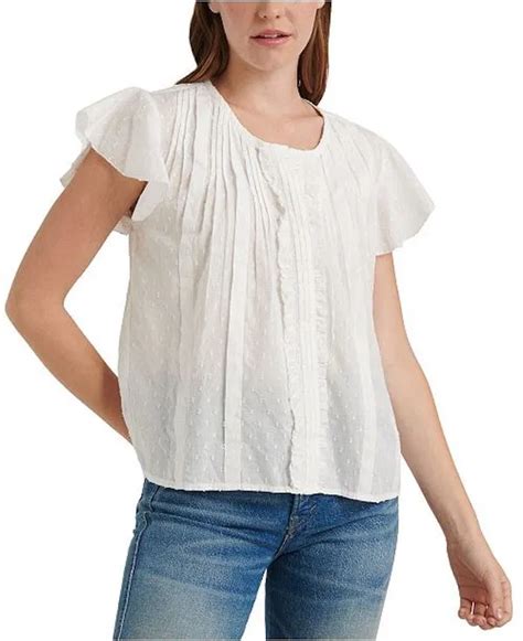 White Flutter Sleeve Top For Women From Amazon Casual Tops For Women