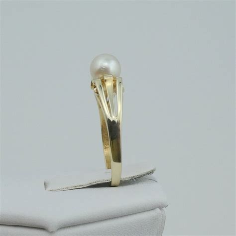 Vintage Pearl in 14K Yellow Gold Ring Size 7 1/2 FREE - Etsy