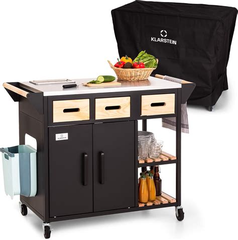 Klarstein Vegetable Rack Drinks Trolley Kitchen Island Storage Trolley