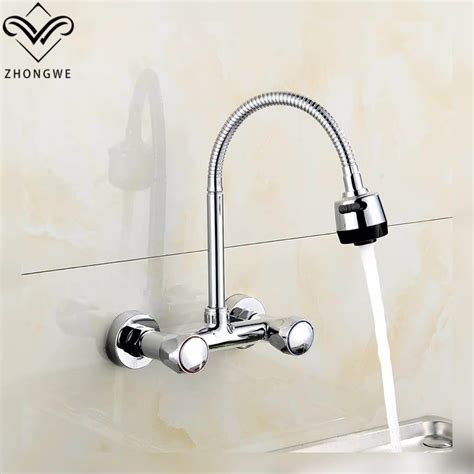 Wall Kitchen Sink Tap Degree Swivel Flexible Hose Kitchen Faucet