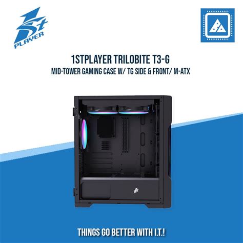 1STPLAYER TRILOBITE T3-G MID-TOWER GAMING CASE W/ TG SIDE & FRONT/ M-A ...