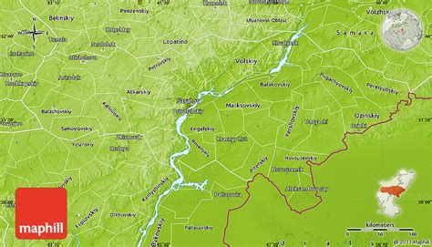 physical map  saratov oblast