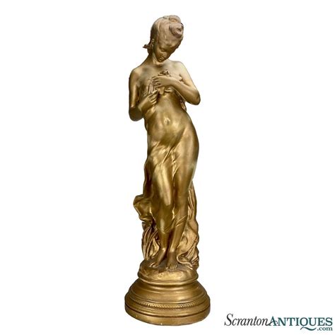 Vintage Large Art Deco Gold Gilded Chalkware Nude Figural Women Scranton Antiques Scranton Pa