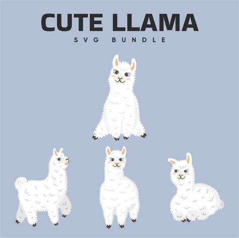 6 Cute Llama Svg Files Master Bundles