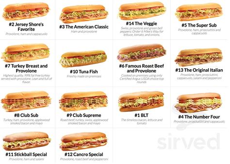 Jersey Mikes Menu Pdf