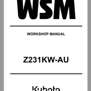 Kubota Z231JW AU Zero Turn Mower Workshop Repair Manual